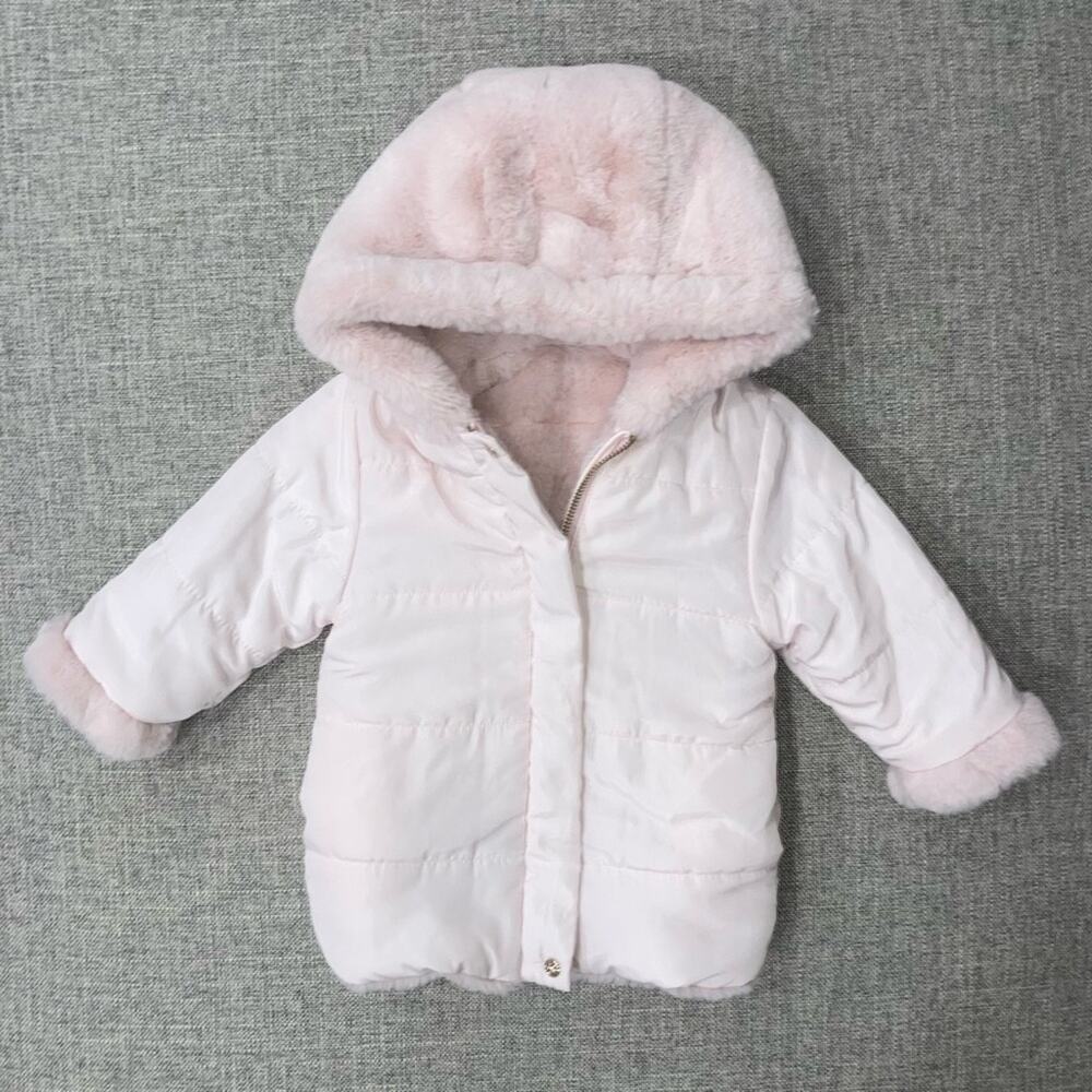 Tartine et Chocolat 18m reversible faux fur coat VGUC light mark on one elbow